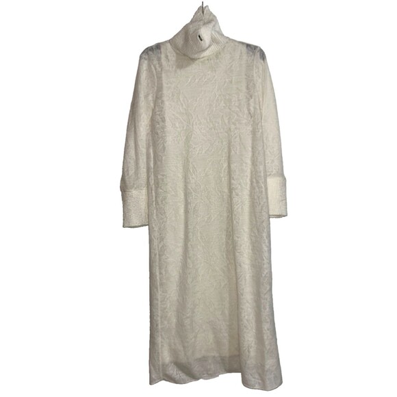 ZARA ZW Collection Women’s Wool Blend Jacquard Midi Dress S NWT Fairy Boho - Picture 2 of 10